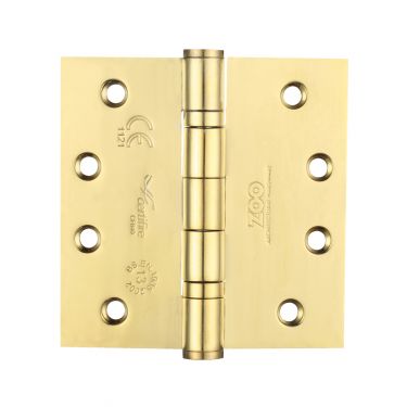 Click Here To Enlarge This Photo Of ZHSS244PVD - Zoo Hardware Grade 13 CE Fire Rated Ball Bearing Hinges &lpar;Square&rpar; 102 x 102 x 3mm PVD Stainless Brass