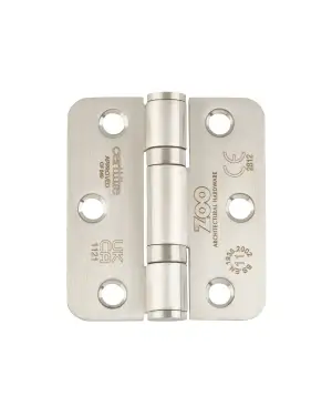 Click Here To Enlarge This Photo Of ZHSS7667RS - Zoo Hardware Grade 11 CE Fire Rated Ball Bearing Hinges &lpar;Radius&rpar; 76 x 67 x 2&period;5mm - Satin Stainless Steel