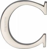 C1565 2 C-PNF Heritage Brass Alphabet C Pin Fix 51mm &lpar;2"&rpar; Polished Nickel Finish