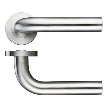 Click Here To Enlarge This Photo Of ZPS070SS - Zoo Hardware 22mm Radius Lever on Round Rose &lpar;Grade 304&rpar; Satin Stainless Steel