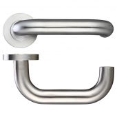 ZPS080SS - Zoo Hardware 22mm Return to Door Safety Lever on Round Rose &lpar;Grade 304&rpar; Satin Stainless Steel