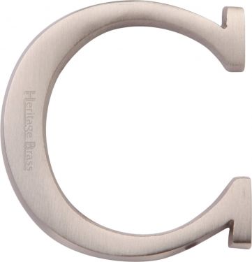 Click Here To Enlarge This Photo Of C1565 2 C-SN Heritage Brass Alphabet C Pin Fix 51mm &lpar;2"&rpar; Satin Nickel Finish