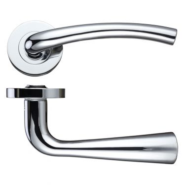 Click Here To Enlarge This Photo Of ZPZ010CP - Zoo Hardware Stanza 'Assisi' Lever Handles on Round Screw on Rose - Polished Chrome &lpar;Designer Range&rpar;