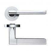 ZPZ070SCCP - Zoo Hardware Stanza 'Venice' Lever Handles on Round Screw on Rose &lpar;Dual Finish&rpar; Satin&sol;Polished Chrome &lpar;Designer Range&rpar;