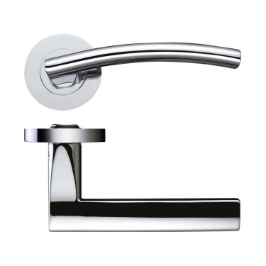 Click Here To Enlarge This Photo Of ZPZ080CP - Zoo Hardware Stanza 'Amalfi' Lever Handles on Round Screw on Rose - Polished Chrome &lpar;Designer Range&rpar;