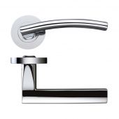 ZPZ080CP - Zoo Hardware Stanza 'Amalfi' Lever Handles on Round Screw on Rose - Polished Chrome &lpar;Designer Range&rpar;