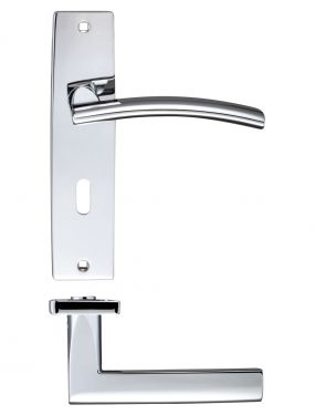 Click Here To Enlarge This Photo Of ZPZ081CP - Zoo Hardware Stanza 'Amalfi' Lock Lever Handles &lpar;57mm c&sol;c&rpar; on Backplate &lpar;180mm x 43mm&rpar; Polished Chrome &lpar;Designer Range&rpar;