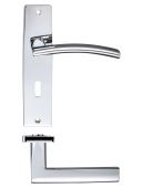 ZPZ081CP - Zoo Hardware Stanza 'Amalfi' Lock Lever Handles &lpar;57mm c&sol;c&rpar; on Backplate &lpar;180mm x 43mm&rpar; Polished Chrome &lpar;Designer Range&rpar;