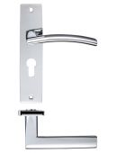 ZPZ081EPCP - Zoo Hardware Stanza 'Amalfi' Lever Euro Lock &lpar;47&period;5mm c&sol;c&rpar; Handles on Backplate &lpar;180mm x 43mm&rpar; Polished Chrome &lpar;Designer Range&rpar;