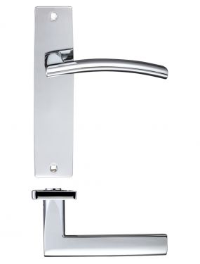 Click Here To Enlarge This Photo Of ZPZ082CP - Zoo Hardware Stanza 'Amalfi' Latch Lever Handles on Backplate &lpar;180mm x 43mm&rpar; Polished Chrome &lpar;Designer Range&rpar;