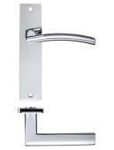 ZPZ082CP - Zoo Hardware Stanza 'Amalfi' Latch Lever Handles on Backplate &lpar;180mm x 43mm&rpar; Polished Chrome &lpar;Designer Range&rpar;