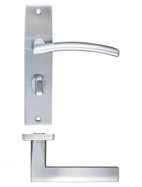 Click Here To Enlarge This Photo Of ZPZ083SC - Zoo Hardware Stanza 'Amalfi' Bathroom Lever Handles &lpar;57mm c&sol;c&rpar; on Backplate &lpar;180mm x 43mm&rpar; Satin Chrome &lpar;Designer Range&rpar;