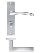 ZPZ083SC - Zoo Hardware Stanza 'Amalfi' Bathroom Lever Handles &lpar;57mm c&sol;c&rpar; on Backplate &lpar;180mm x 43mm&rpar; Satin Chrome &lpar;Designer Range&rpar;