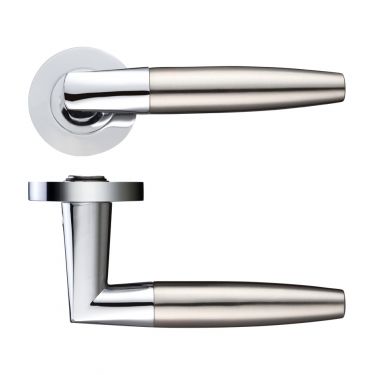 Click Here To Enlarge This Photo Of ZPZ110CPSN - Zoo Hardware Stanza 'Atlanta' Lever Handles on Round Screw on Rose - Polished Chrome &lpar;Designer Range&rpar;