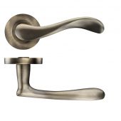 ZPZ230FB - Zoo Hardware Stanza 'Asti' Lever Handles on Round Screw on Rose - Florentine Bronze &lpar;Designer Range&rpar;