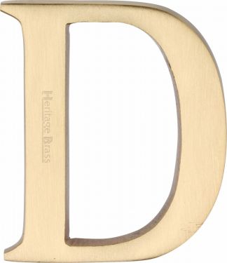 Click Here To Enlarge This Photo Of C1565 2 D-SB Heritage Brass Alphabet D Pin Fix 51mm &lpar;2"&rpar; Satin Brass Finish