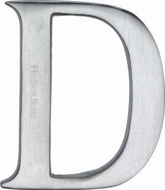 Click Here To Enlarge This Photo Of C1565 2 D-SC Heritage Brass Alphabet D Pin Fix 51mm &lpar;2"&rpar; Satin Chrome Finish
