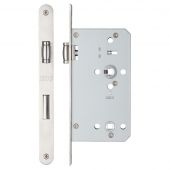 ZRD7860RSS - Zoo Hardware Roller Din Bathroom Lock - 78mm c&sol;c - 60mm Backset &lpar;Radius&rpar; Satin Stainless Steel