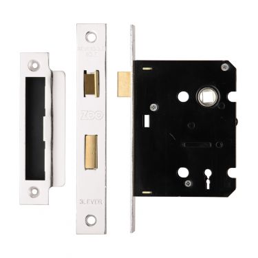 Click Here To Enlarge This Photo Of ZSC376PS - Zoo Hardware 3 Lever Sashlock 76mm &lpar;57mm Backset&rpar; Polished Stainless