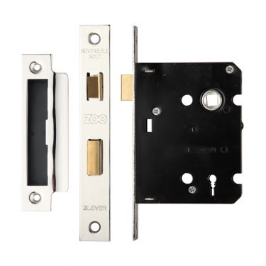Click Here To Enlarge This Photo Of ZSC376SS - Zoo Hardware 3 Lever Sashlock 76mm &lpar;57mm Backset&rpar; Satin Stainless Steel