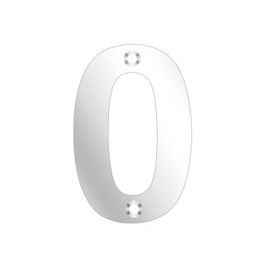 Click Here To Enlarge This Photo Of ZSN00APS - Zoo Hardware Numeral &lpar;No 0&rpar; 75mm Polished Stainless