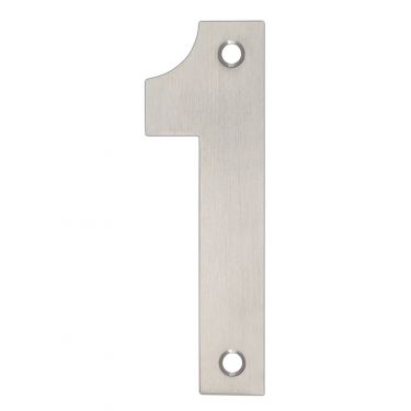 Click Here To Enlarge This Photo Of ZSN01BSS - Zoo Hardware Numeral &lpar;No 1&rpar; 102mm Satin Stainless Steel