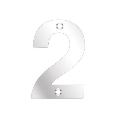 Click Here To Enlarge This Photo Of ZSN02APS - Zoo Hardware Numeral &lpar;No 2&rpar; 75mm Polished Stainless