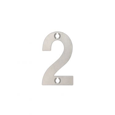 Click Here To Enlarge This Photo Of ZSN02SS - Zoo Hardware Numeral &lpar;No 2&rpar; 50mm Satin Stainless Steel