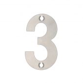 ZSN03ASS - Zoo Hardware Numeral &lpar;No 3&rpar; 75mm Satin Stainless Steel