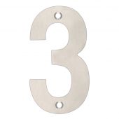 ZSN03BSS - Zoo Hardware Numeral &lpar;No 3&rpar; 102mm Satin Stainless Steel