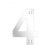 ZSN04APS - Zoo Hardware Numeral &lpar;No 4&rpar; 75mm Polished Stainless