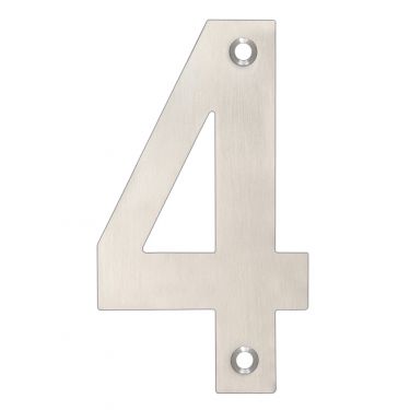 Click Here To Enlarge This Photo Of ZSN04BSS - Zoo Hardware Numeral &lpar;No 4&rpar; 102mm Satin Stainless Steel