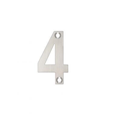 Click Here To Enlarge This Photo Of ZSN04SS - Zoo Hardware Numeral &lpar;No 4&rpar; 50mm Satin Stainless Steel