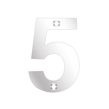 Click Here To Enlarge This Photo Of ZSN05APS - Zoo Hardware Numeral &lpar;No 5&rpar; 75mm Polished Stainless