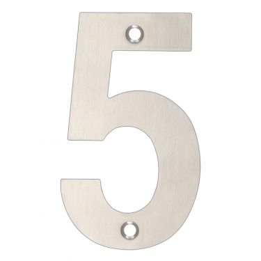 Click Here To Enlarge This Photo Of ZSN05BSS - Zoo Hardware Numeral &lpar;No 5&rpar; 102mm Satin Stainless Steel