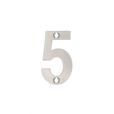 Click Here To Enlarge This Photo Of ZSN05SS - Zoo Hardware Numeral &lpar;No 5&rpar; 50mm Satin Stainless Steel