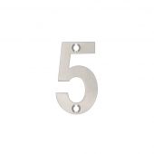 ZSN05SS - Zoo Hardware Numeral &lpar;No 5&rpar; 50mm Satin Stainless Steel