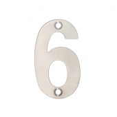 ZSN06ASS - Zoo Hardware Numeral &lpar;No 6 & 9&rpar; 75mm Satin Stainless Steel