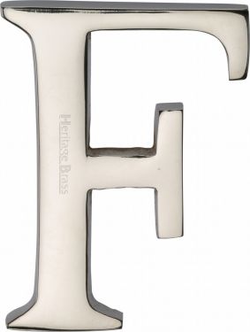 Click Here To Enlarge This Photo Of C1565 2 F-PNF Heritage Brass Alphabet F Pin Fix 51mm &lpar;2"&rpar; Polished Nickel Finish