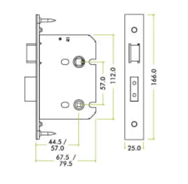 Click Here To Enlarge This Photo Of ZUKB76PVD - Zoo Hardware Architectural Heavy Duty Bathroom Lock 76mm &lpar;57mm backset&rpar; PVD Stainless Brass