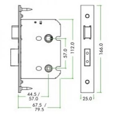 Click Here To Enlarge This Photo Of ZUKB76SS - Zoo Hardware Architectural Heavy Duty Bathroom Lock 76mm &lpar;57mm backset&rpar; Satin Stainless Steel