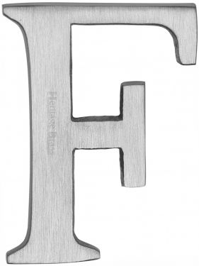 Click Here To Enlarge This Photo Of C1565 2 F-SC Heritage Brass Alphabet F Pin Fix 51mm &lpar;2"&rpar; Satin Chrome Finish