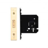 ZUKD376PVD - Zoo Hardware Architectural Heavy Duty 3 Lever Deadlock 76mm &lpar;57mm backset&rpar; PVD Stainless Brass