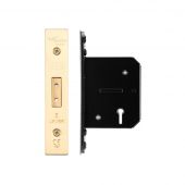 ZUKD564PVD - Zoo Hardware Architectural Heavy Duty 5 Lever Deadlock 64mm &lpar;45mm backset&rpar; PVD Stainless Brass