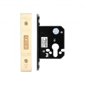 ZUKD64EPPVD - Zoo Hardware Architectural Heavy Duty Euro Profile Deadlock 64mm &lpar;45mm backset&rpar; PVD Stainless Brass