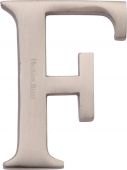 C1565 2 F-SN Heritage Brass Alphabet F Pin Fix 51mm &lpar;2"&rpar; Satin Nickel Finish