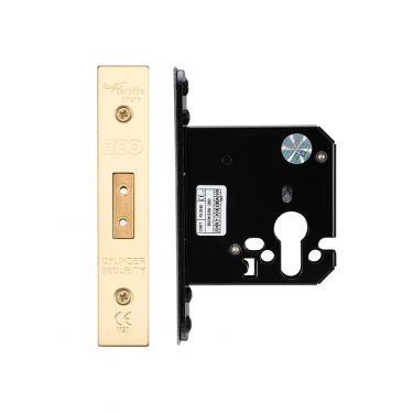 Click Here To Enlarge This Photo Of ZUKD76EPPVD - Zoo Hardware Architectural Heavy Duty Euro Profile Deadlock 76mm &lpar;57mm backset&rpar; PVD Stainless Brass