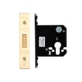 ZUKD76EPPVD - Zoo Hardware Architectural Heavy Duty Euro Profile Deadlock 76mm &lpar;57mm backset&rpar; PVD Stainless Brass