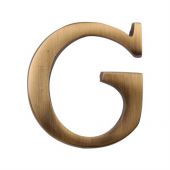 C1565 2 G-AT Heritage Brass Alphabet G Pin Fix 51mm &lpar;2"&rpar; Antique Brass Finish