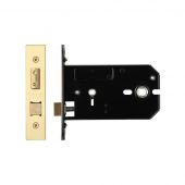 ZUKHB127PVD - Zoo Hardware Architectural Heavy Duty Horizontal Bathroom Lock 127mm &lpar;102mm backset&rpar; Polished Brass